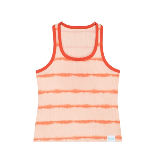 Sabrina Scoop Tank - Coral Orange Stripes