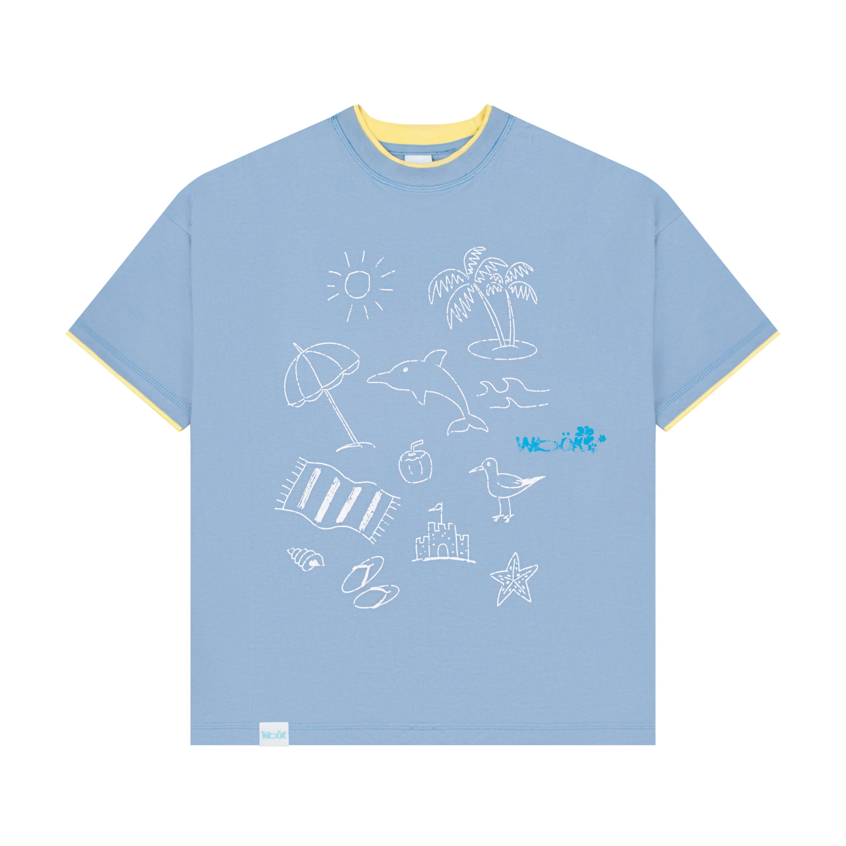 Denver Doodle Tee - Washed Blue
