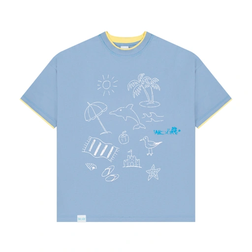 Denver Doodle Tee - Washed Blue