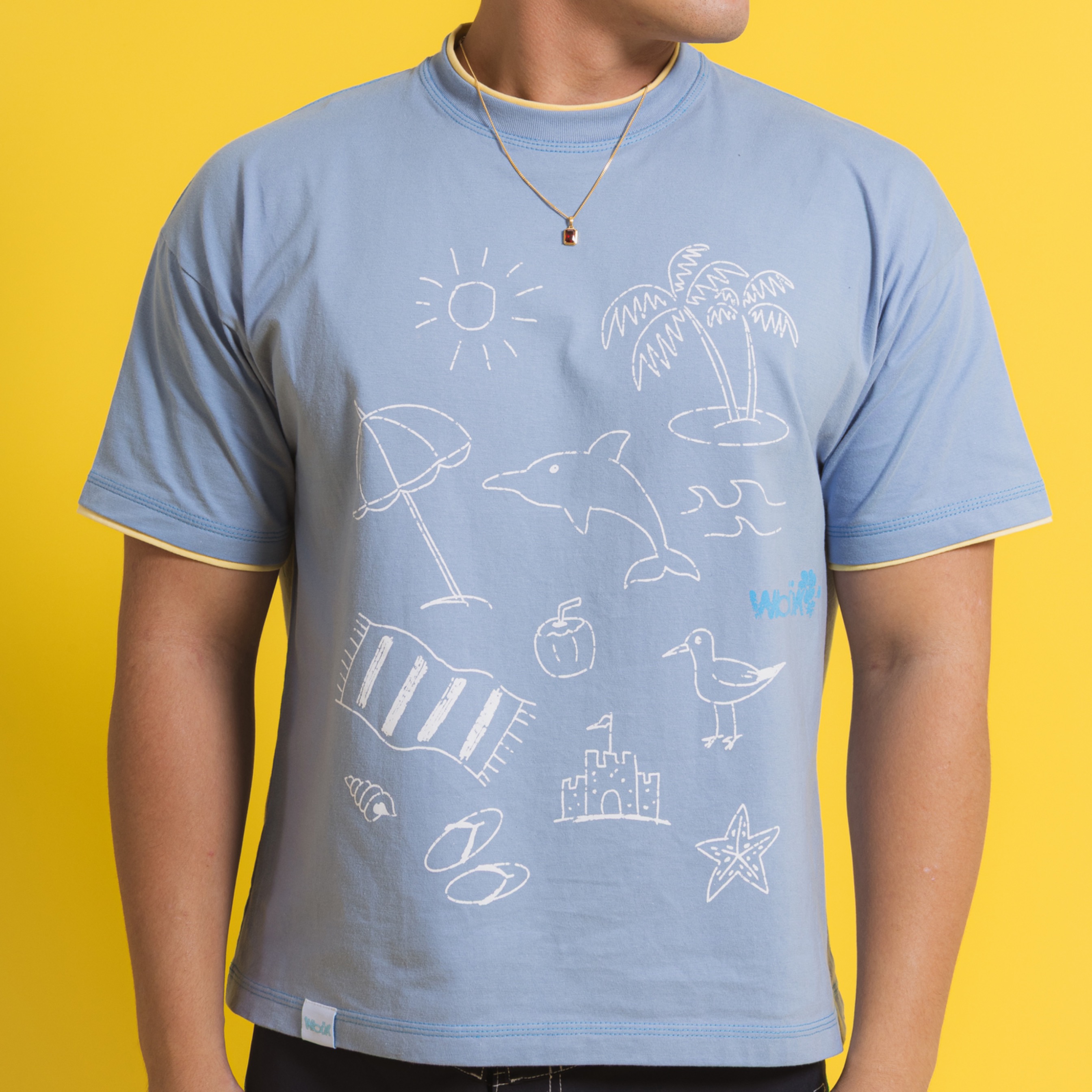 Denver Doodle Tee - Washed Blue