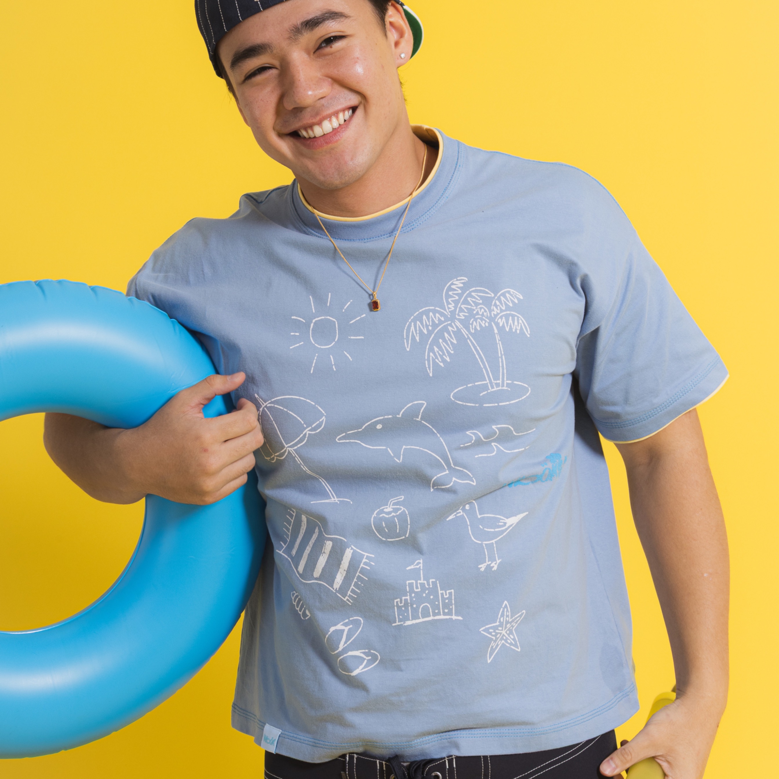 Denver Doodle Tee - Washed Blue