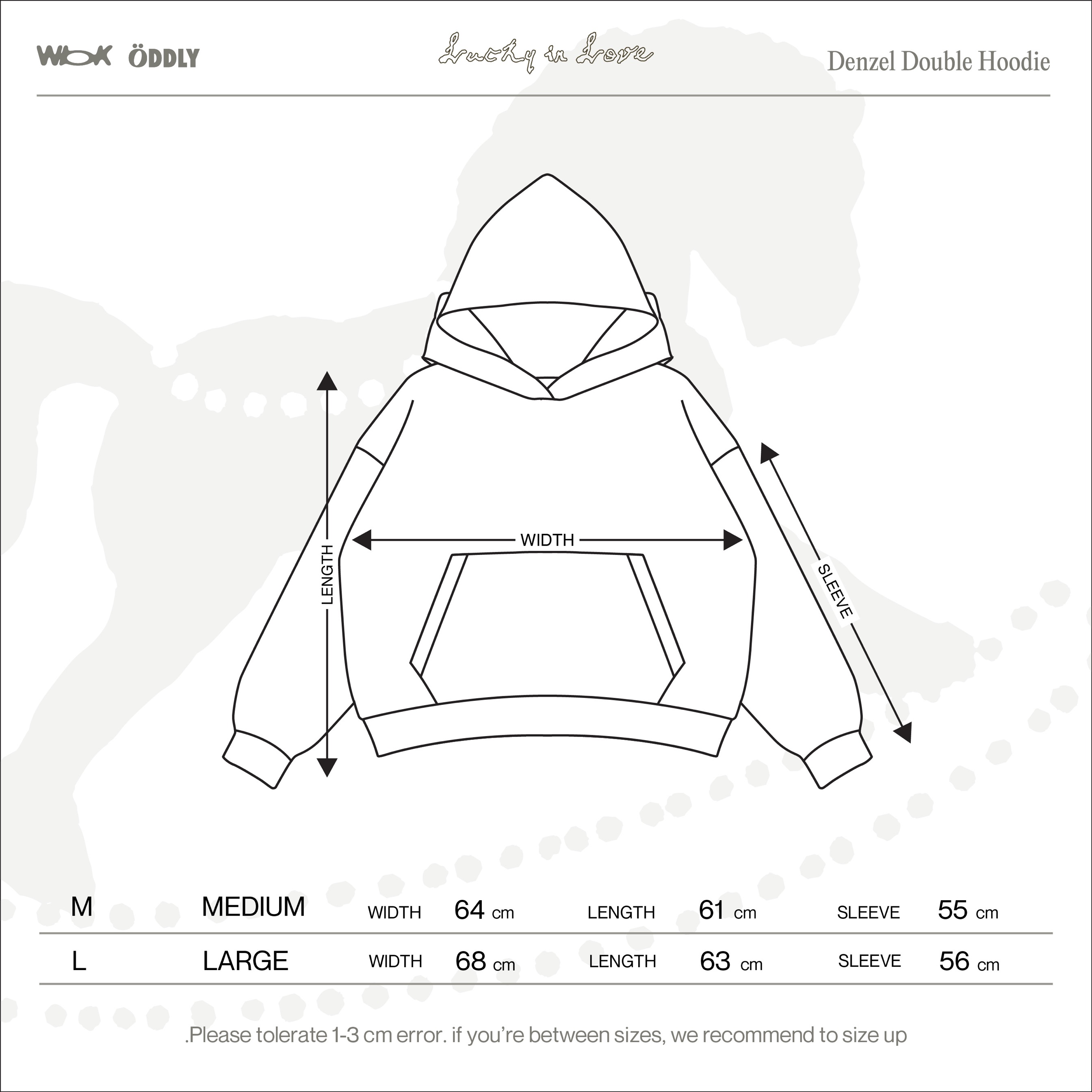 Denzel - Double Hoodie Lucky White Yellow stripe