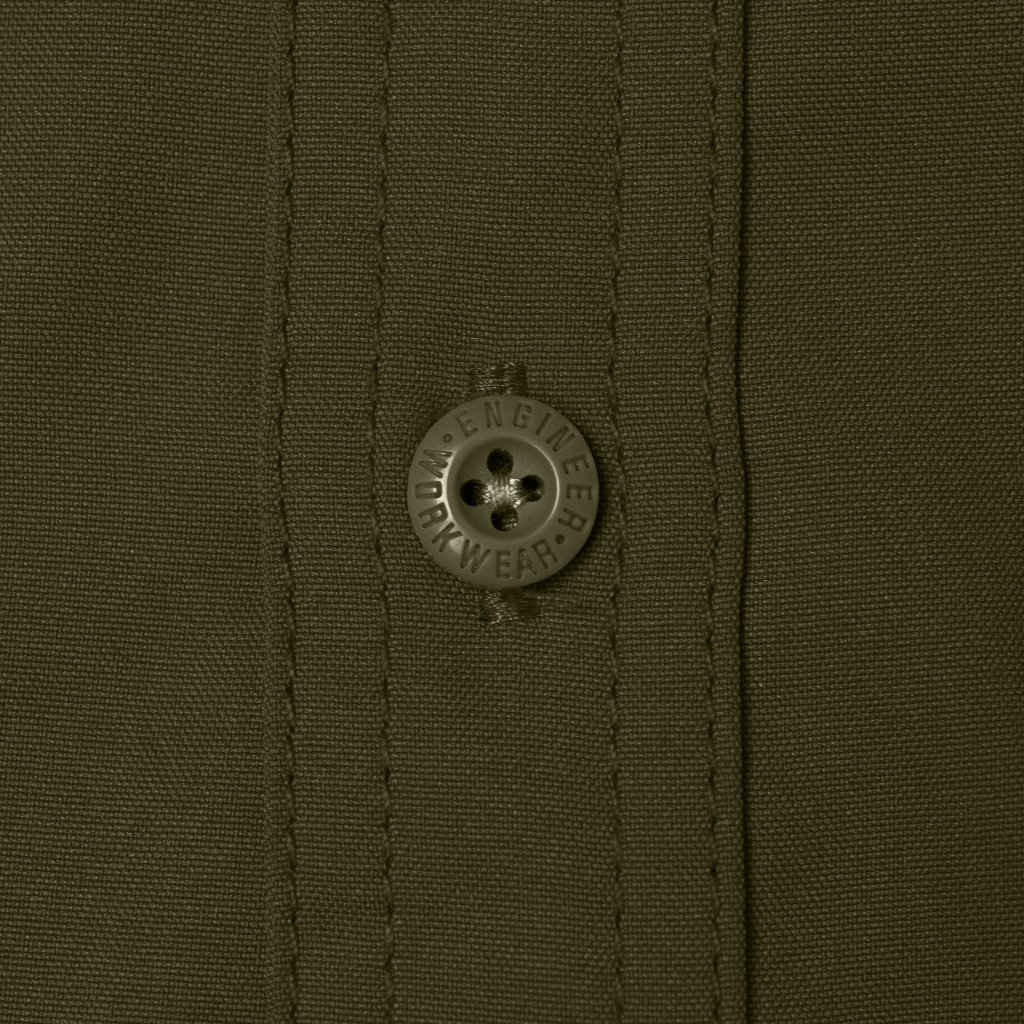 Engineer Workwear Refrige Olive Quickdry Workshirt Hijau Pekat Kemeja Pria Mudah Kering dan Ringan