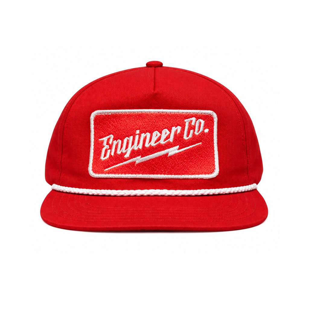 Engineer Workwear - Spark Rope Hat - Patch Bordir | Merah Unisex All Size