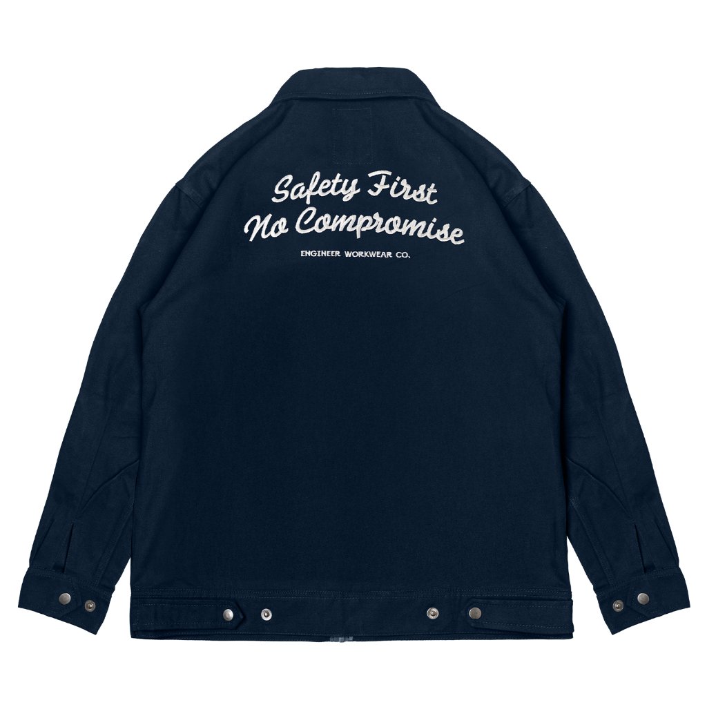 Engineer Workwear Interlock Workjacket Navy Biru Dongker Engr Dept Pria American Twill Patch Bordir
