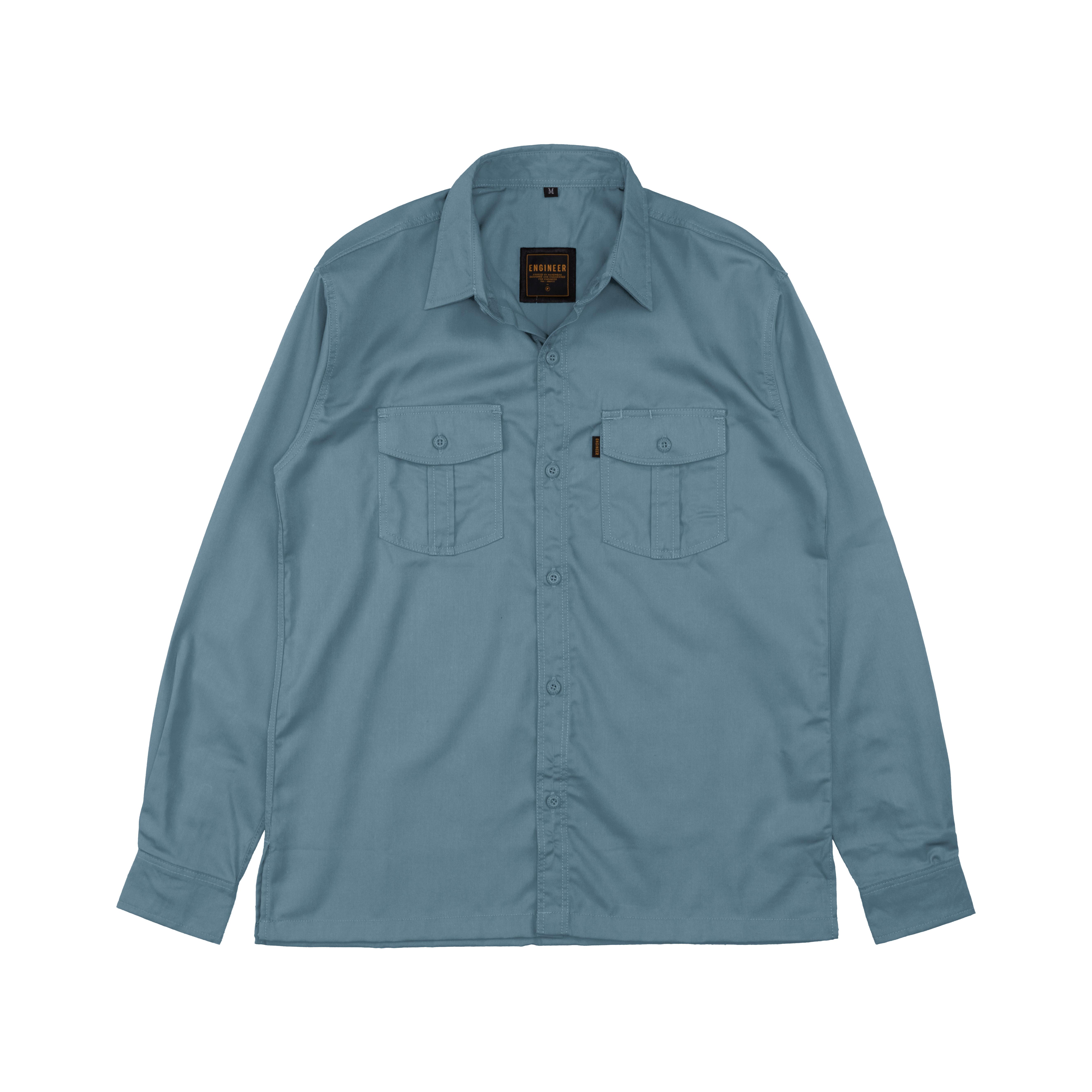 BASIC PEACOCK BLUE LS - Workshirt Basic Regular