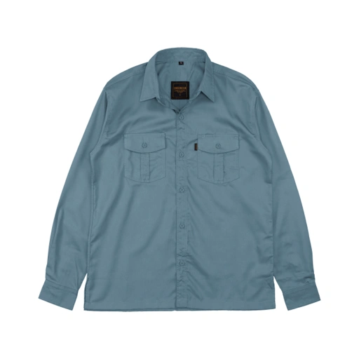 Image of BASIC PEACOCK BLUE LS - Workshirt Basic Regular