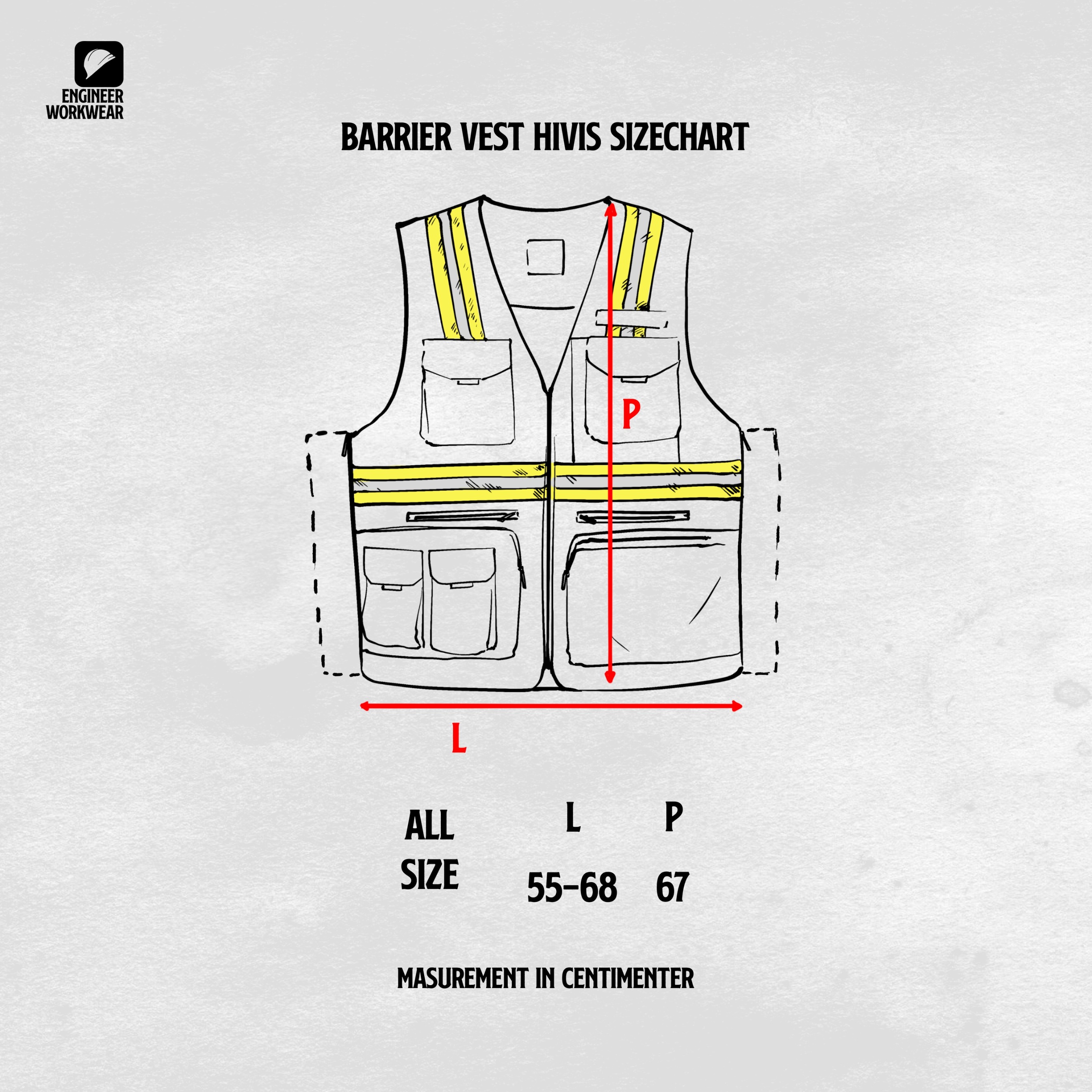 BARRIER RED - Safety Vest Hi-Vis Series