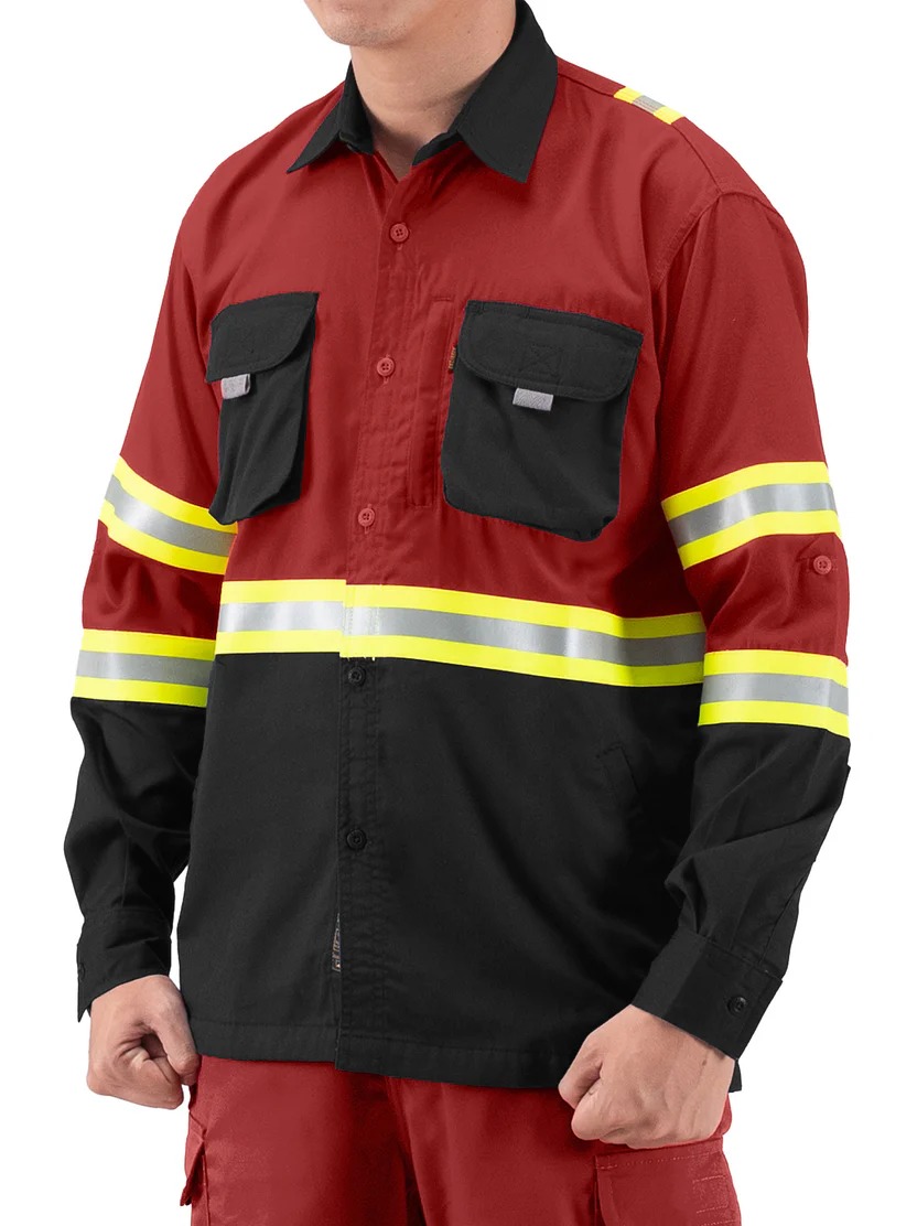 CASTER RED BLACK - Safety Fieldshirt Hi-Vis Series