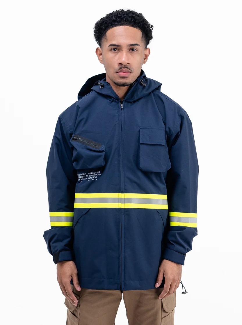 STRAIN NAVY - Reflector Jacket Water Repellent