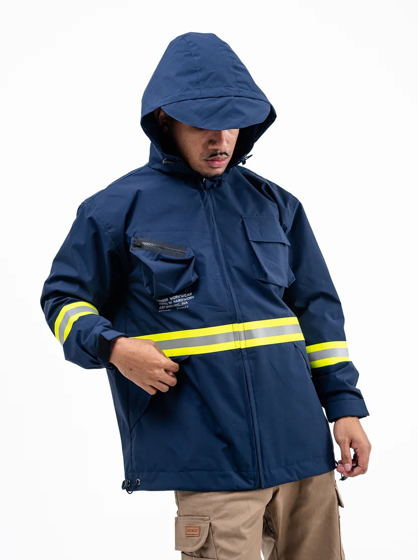 STRAIN NAVY - Reflector Jacket Water Repellent