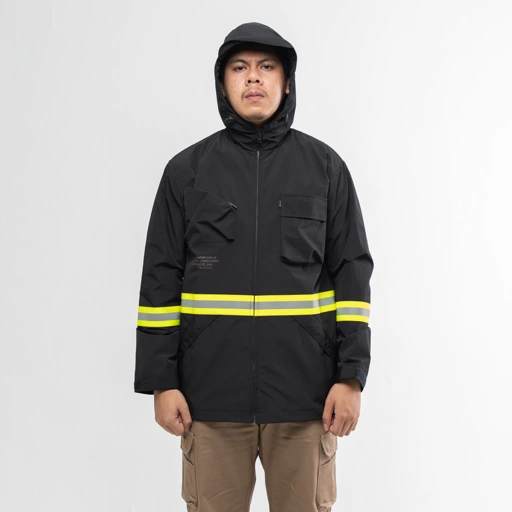 STRAIN BLACK - Reflector Jacket Water Repellent