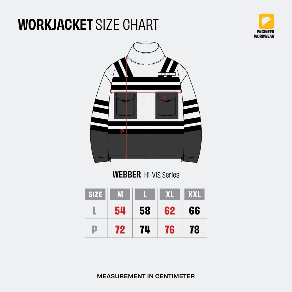Engineer Workwear - Jacket Keselamatan Kerja High Visibility Webber Series Red