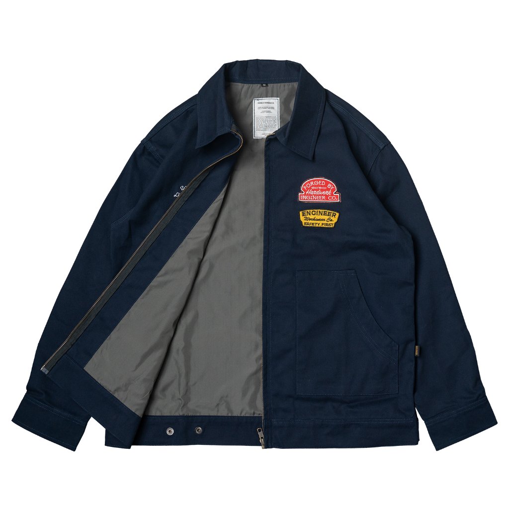 Engineer Workwear Interlock Workjacket Navy Biru Dongker Engr Dept Pria American Twill Patch Bordir