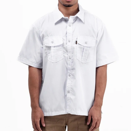 BASIC WHITE - Workshirt Basic Regular Short Sleeve