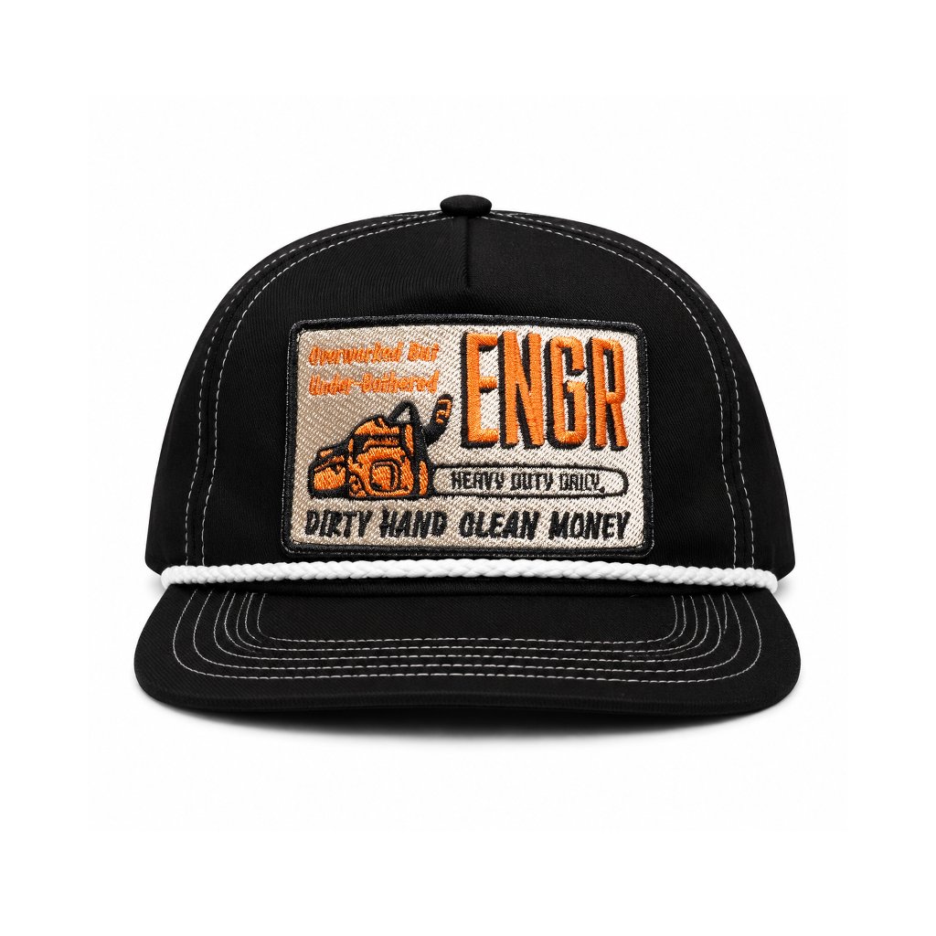 Engineer Workwear - Diesel Rope Hat - Patch Bordir | Hitam Unisex All Size