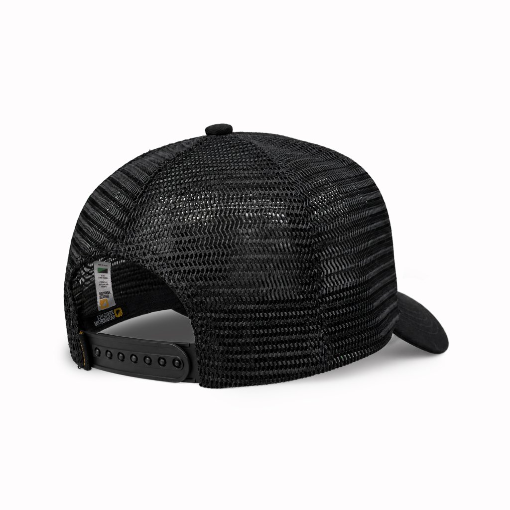 Engineer Workwear - Idle Trucker Caps - Patch Bordir | Topi Trucker Hitam Unisex All Size
