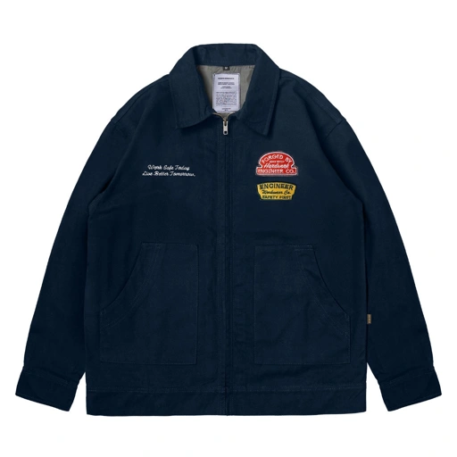 Engineer Workwear Interlock Workjacket Navy Biru Dongker Engr Dept Pria American Twill Patch Bordir