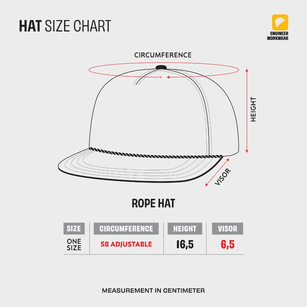 Engineer Workwear - Sync Rope Hat - Bordir | Biru Unisex All Size