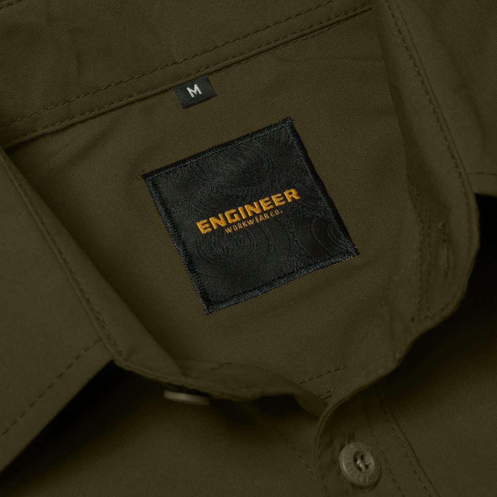 Engineer Workwear Refrige Olive Quickdry Workshirt Hijau Pekat Kemeja Pria Mudah Kering dan Ringan