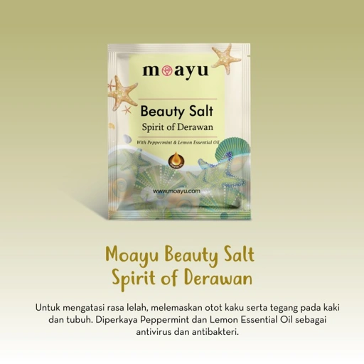 MOAYU Beauty Salt Spirit of Derawan Peppermint 50gr, Garam Rendam Kaki & Tubuh , Meredakan Pegal, Membantu Relaksasi, Menyegarkan & Melembutkan Kulit