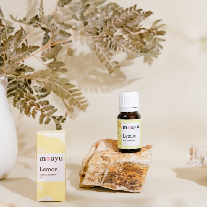 MOAYU Pure Essential Oil Lemon 10 ml , Aromaterapi, Pengharum Ruangan, Pembersih Udara & Tambahan Hair Treatment