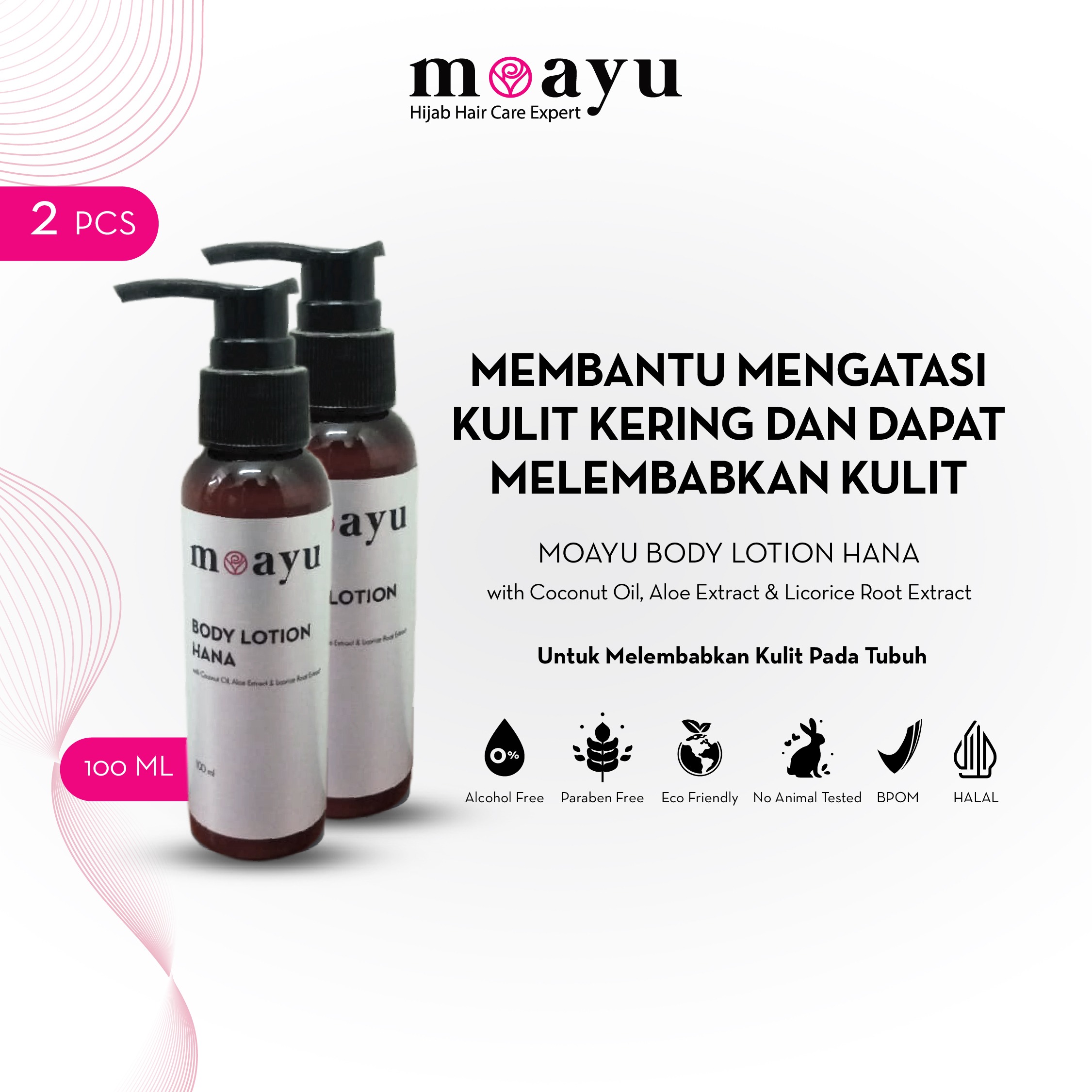 [2PCS] Moayu Lovely Hana Series Body Lotion 100ml - Body Lotion - Moisture Lotion - Handbody