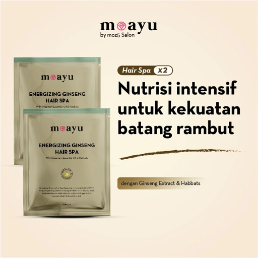 [2PCS] MOAYU Hair Spa Energizing Ginseng 55gr, Hair Spa Nutrisi Rambut Berhijab, Membantu Menguatkan Akar Rambut & Menjaga Kesehatan Kulit Kepala