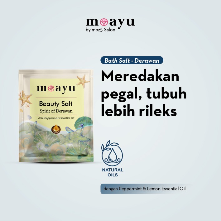 MOAYU Beauty Salt Spirit of Derawan Peppermint 50gr, Garam Rendam Kaki & Tubuh , Meredakan Pegal, Membantu Relaksasi, Menyegarkan & Melembutkan Kulit