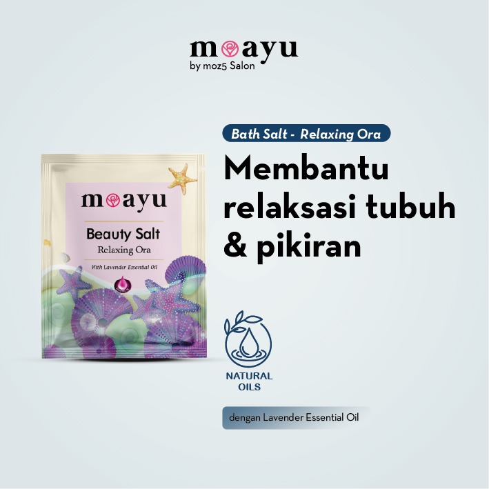 MOAYU Beauty Salt Relaxing Ora Lavender 50gr, Garam Rendam Kaki & Tubuh, Membantu Relaksasi Tubuh & Pikiran, Melembapkan & Melembutkan Kulit