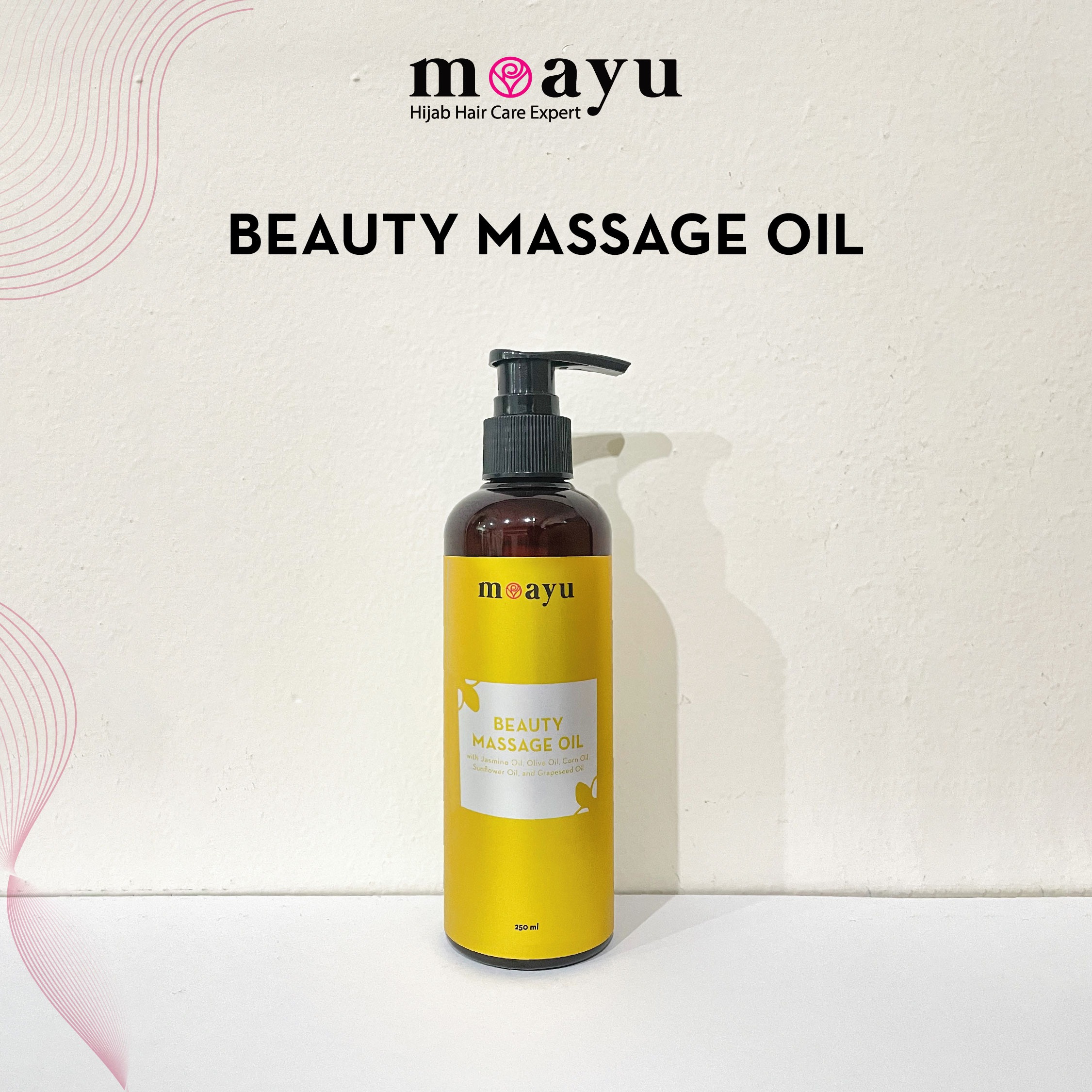 MOAYU Beauty Oil Jasmine with Grape Seed Oil 250ml - Body Oil & Minyak Pijat untuk Melembapkan Kulit