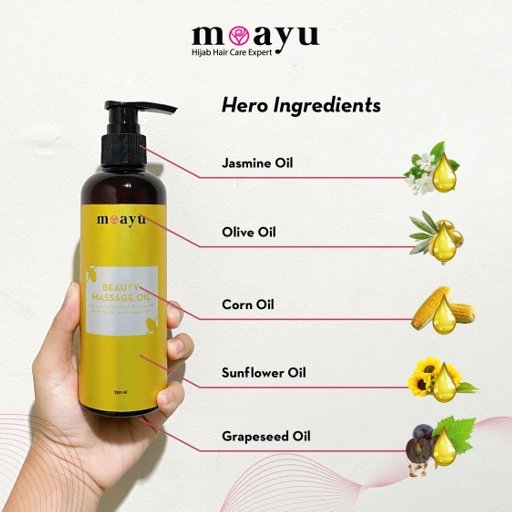MOAYU Beauty Oil Jasmine with Grape Seed Oil 250ml - Body Oil & Minyak Pijat untuk Melembapkan Kulit