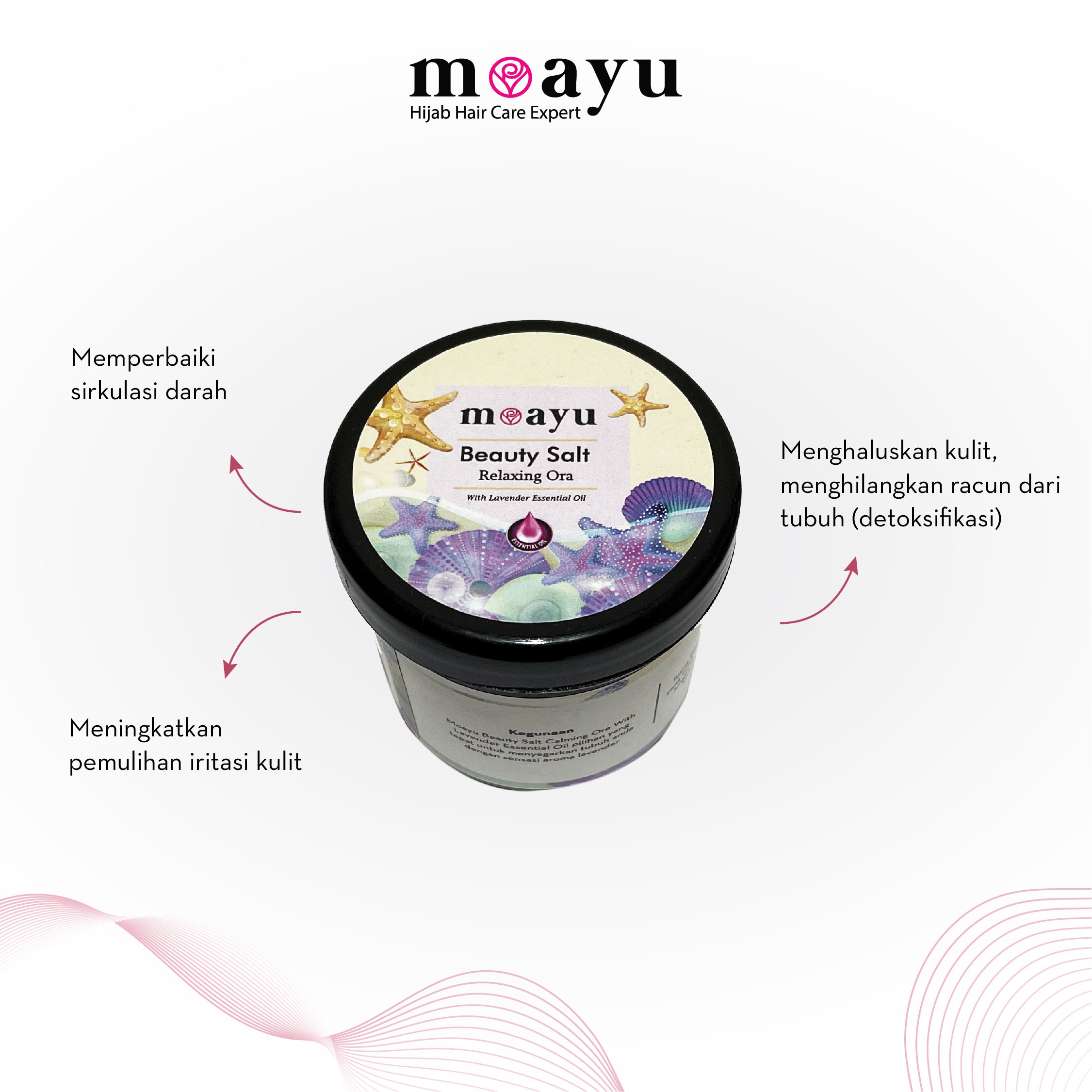 MOAYU Beauty Salt Relaxing Ora Lavender 150gr, Garam Rendam Kaki & Tubuh, Membantu Relaksasi Tubuh & Pikiran, Melembapkan & Melembutkan Kulit