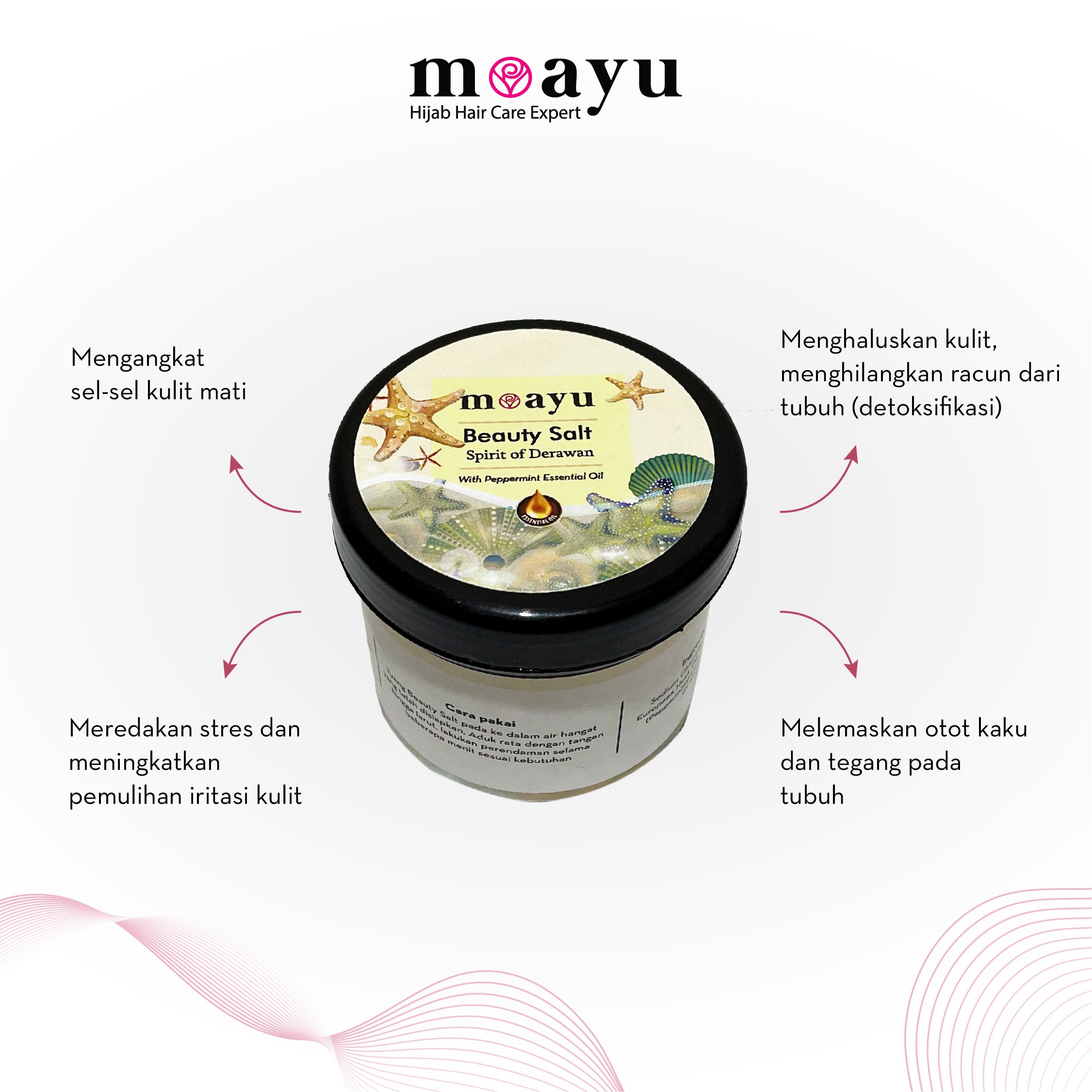 MOAYU Beauty Salt Spirit of Derawan Peppermint 150gr, Garam Rendam Kaki & Tubuh , Meredakan Pegal, Membantu Relaksasi, Menyegarkan & Melembutkan Kulit