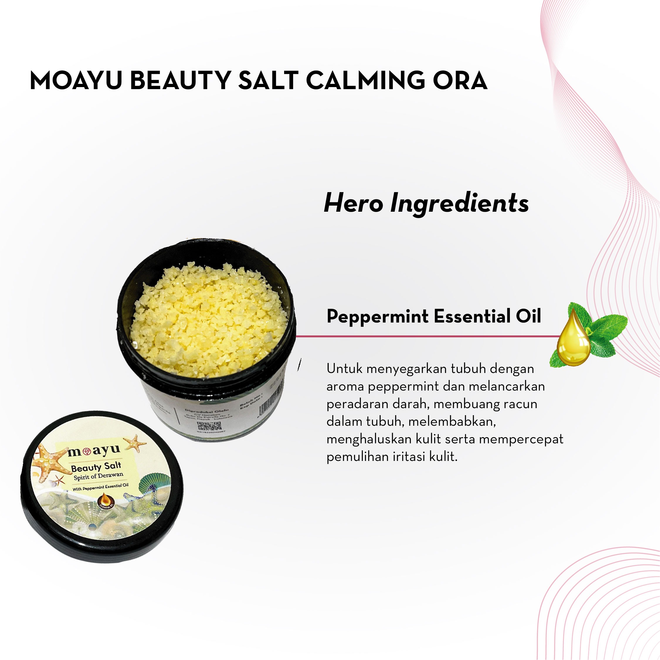 MOAYU Beauty Salt Spirit of Derawan Peppermint 150gr, Garam Rendam Kaki & Tubuh , Meredakan Pegal, Membantu Relaksasi, Menyegarkan & Melembutkan Kulit