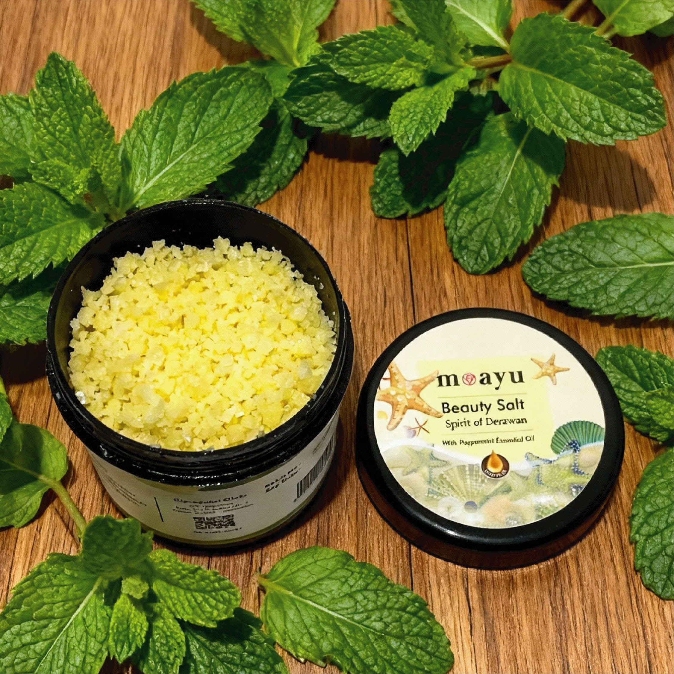MOAYU Beauty Salt Spirit of Derawan Peppermint 150gr, Garam Rendam Kaki & Tubuh , Meredakan Pegal, Membantu Relaksasi, Menyegarkan & Melembutkan Kulit