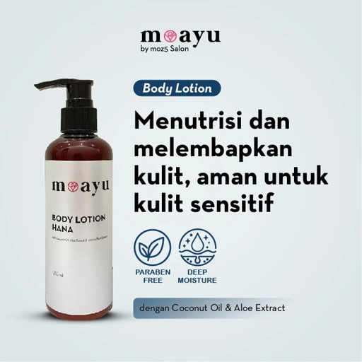 Moayu Hana Series Body Lotion 250ml, Body Lotion untuk Kulit Kering, Melembapkan, Menghaluskan & Menjaga Kelembapan
