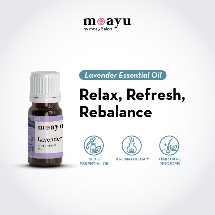 MOAYU Pure Essential Oil Lavender 10 ml, Aromaterapi, Pengharum Ruangan, Pembersih Udara & Tambahan Hair Treatment