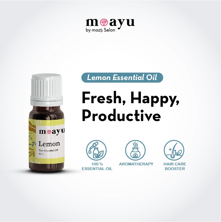 MOAYU Pure Essential Oil Lemon 10 ml , Aromaterapi, Pengharum Ruangan, Pembersih Udara & Tambahan Hair Treatment
