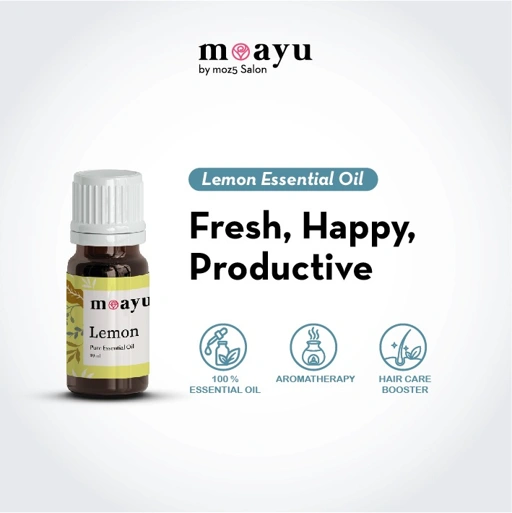 MOAYU Pure Essential Oil Lemon 10 ml , Aromaterapi, Pengharum Ruangan, Pembersih Udara & Tambahan Hair Treatment