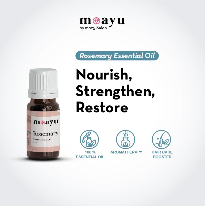 MOAYU Pure Essential Oil Rosemary 10 ml, Aromaterapi, Pengharum Ruangan, Pembersih Udara & Tambahan Hair Treatment
