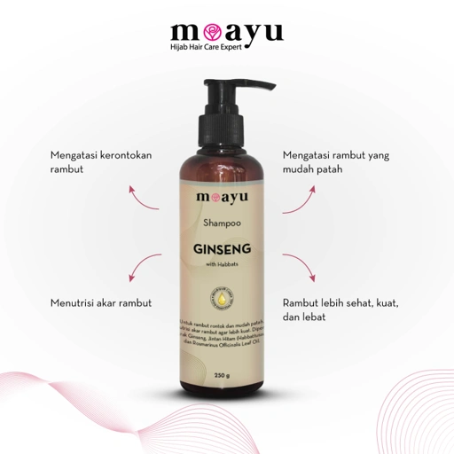 Image of [SLS FREE] Shampoo Energizing Ginseng with Habbats 250ml by MOAYU - Untuk Rambut Anti Rontok, Patah dan Rapuh