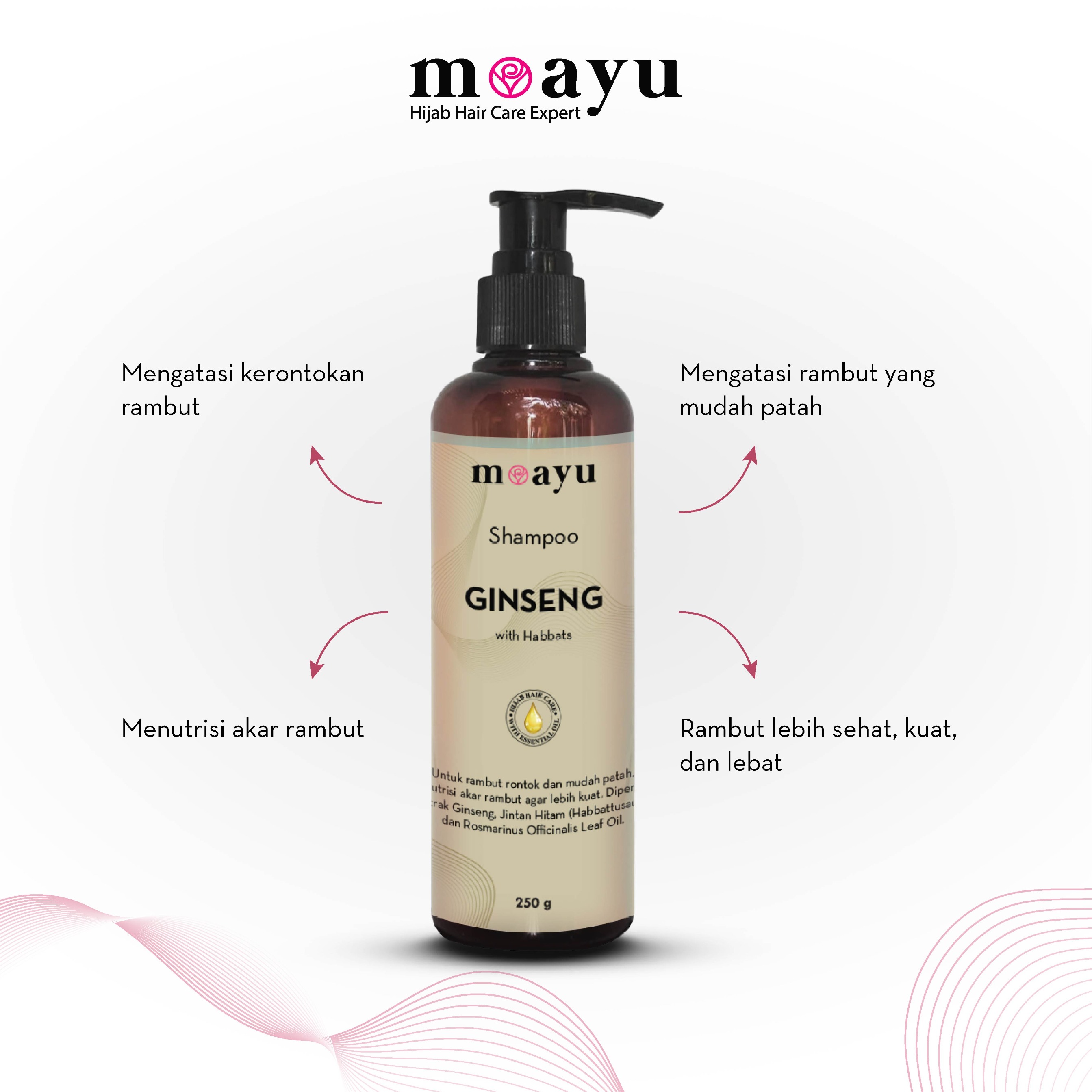 [2PCS] SLS FREE Shampoo Ginseng With Habbats 250ml by MOAYU - Perawatan Rambut Rontok dan Parah