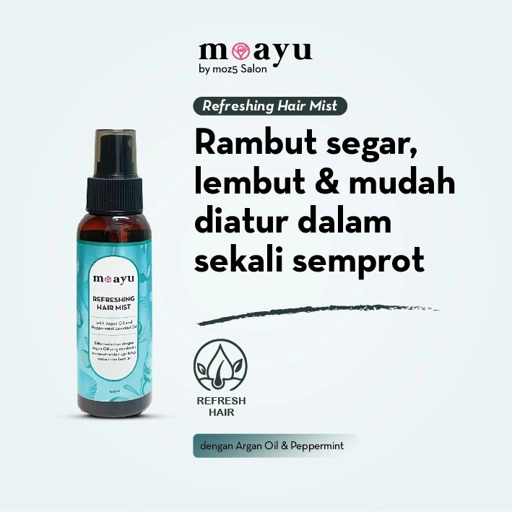 MOAYU Refreshing Hair Mist 100ml | Hair Mist untuk Melembutkan Rambut, Mengurangi Kusut, Menyegarkan & Memudahkan Penataan