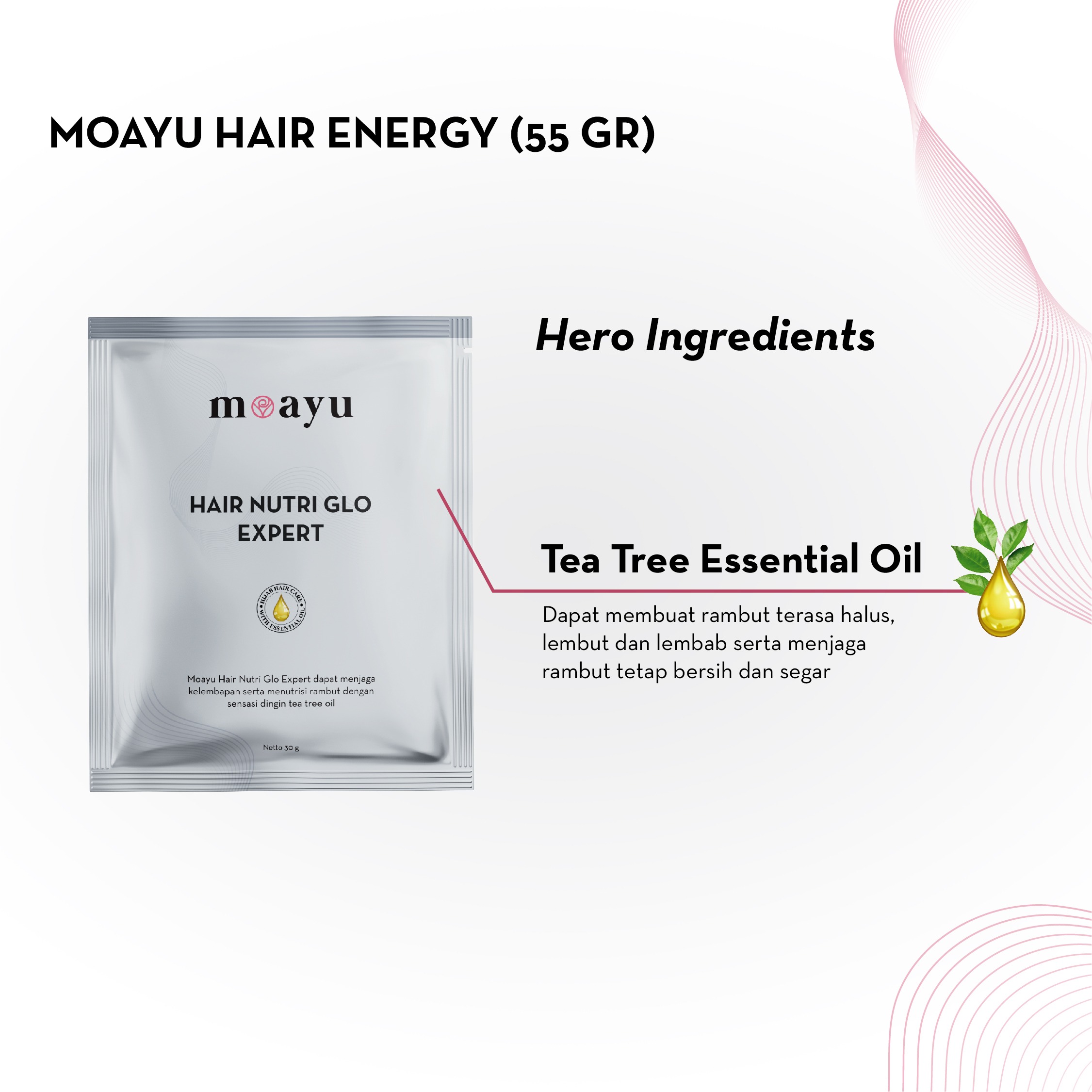 Hair Nutri Glo Expert 30 gr by Moayu - Masker Rambut Menutrisi Rambut Gatal dan Kering
