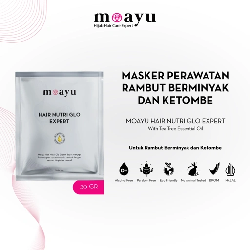 Hair Nutri Glo Expert 30 gr by Moayu - Masker Rambut Menutrisi Rambut Gatal dan Kering