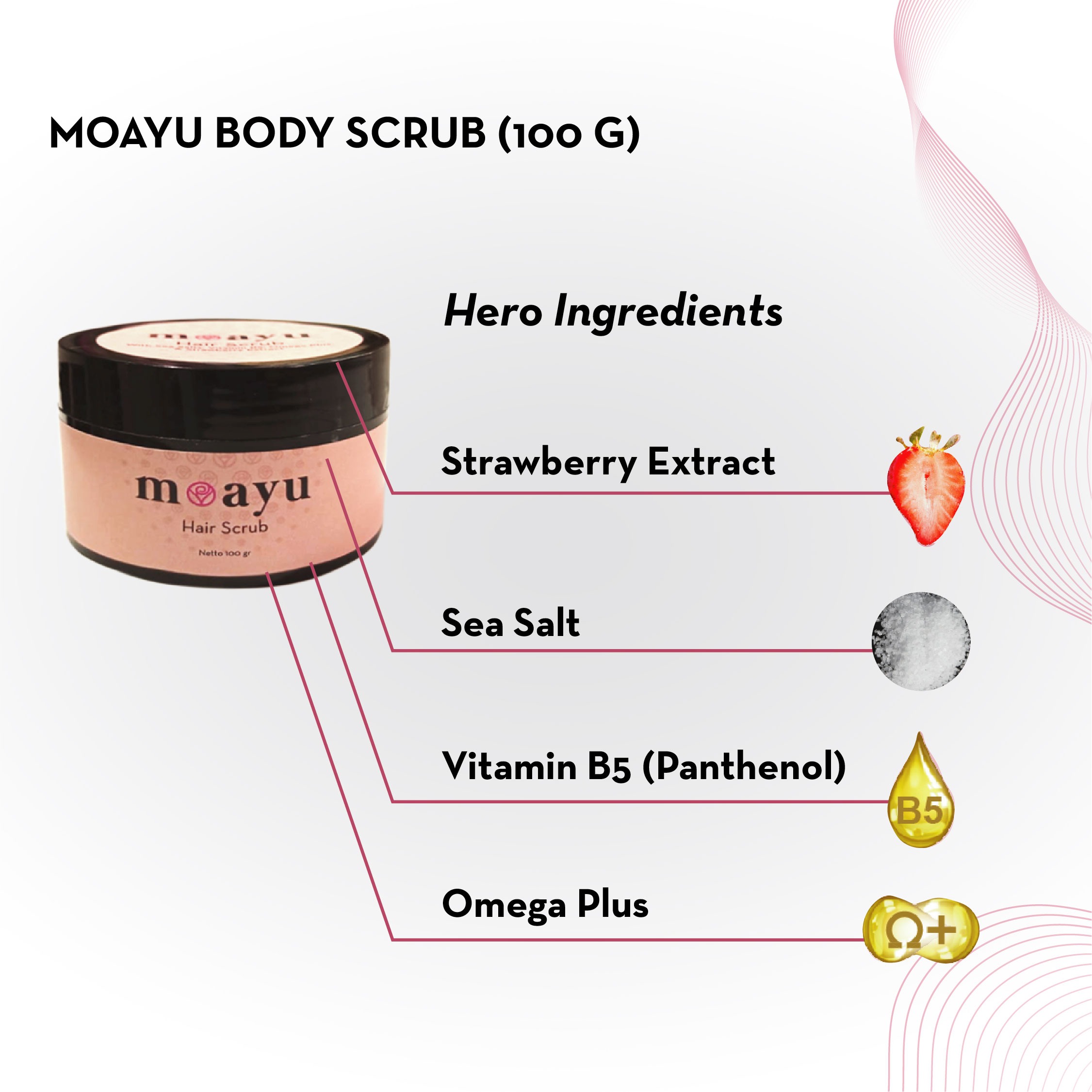 MOAYU Hair Scrub 100gr, Scalp Scrub Deep Cleansing, Scrub Kulit Kepala untuk Rambut Berminyak, Ketombe & Gatal, Rambut Berhijab