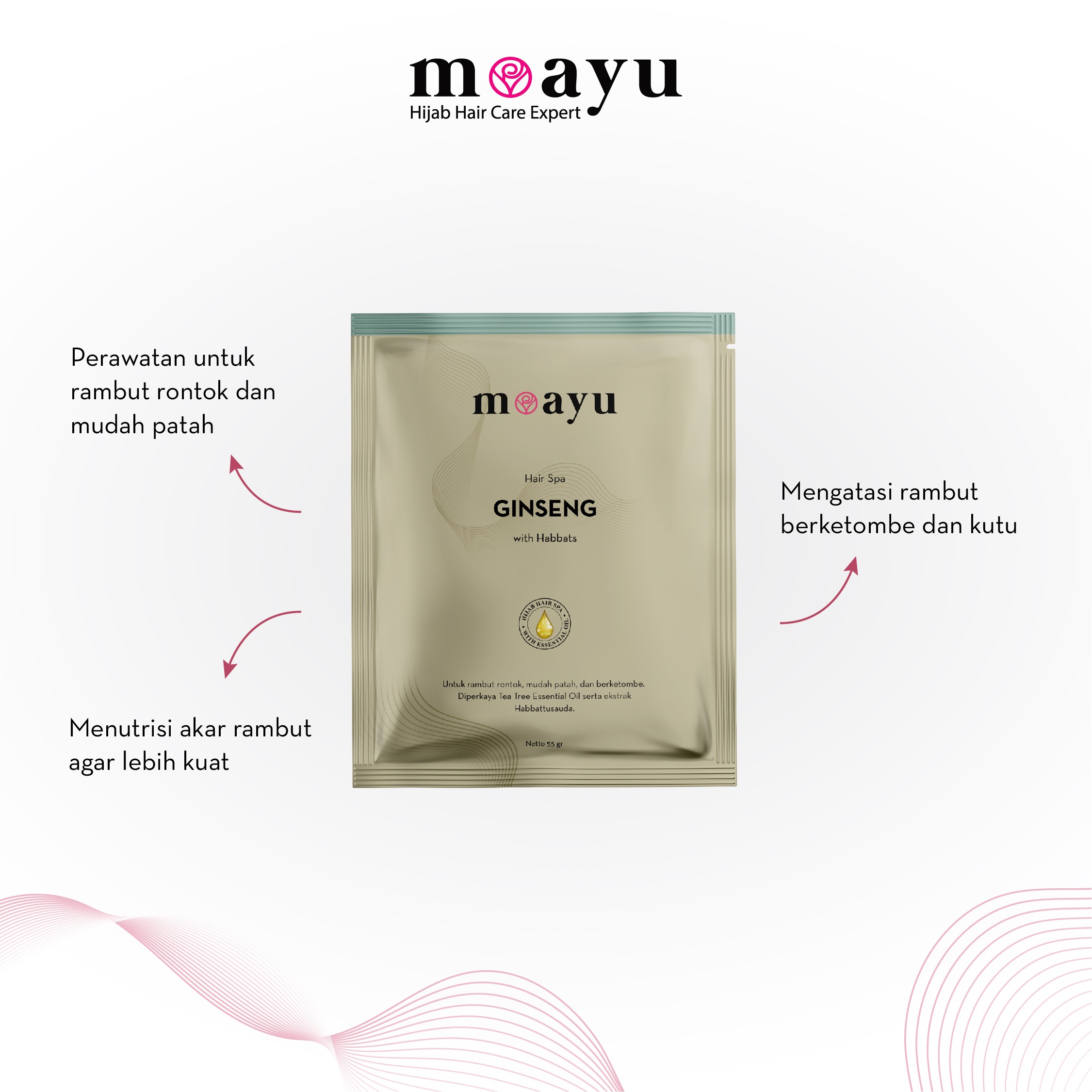 [2 pcs] Moayu Energizing Ginseng Habbats Hair Spa 55 gr
