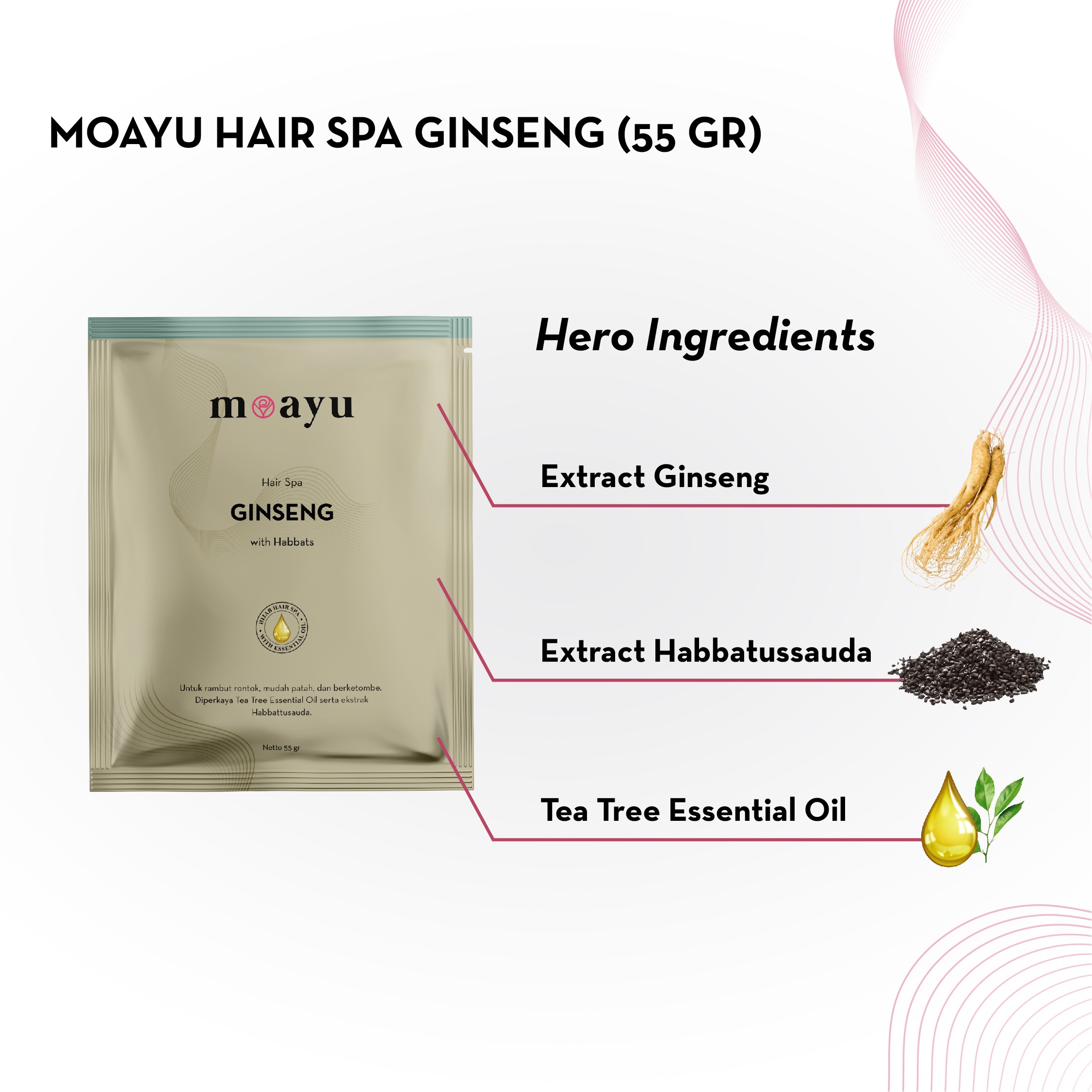 [2 pcs] Moayu Energizing Ginseng Habbats Hair Spa 55 gr