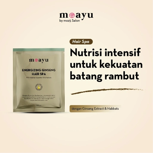 MOAYU Hair Spa Energizing Ginseng 55gr, Hair Mask Nutrisi Rambut Berhijab, Membantu Menguatkan Akar Rambut & Menjaga Kesehatan Kulit Kepala